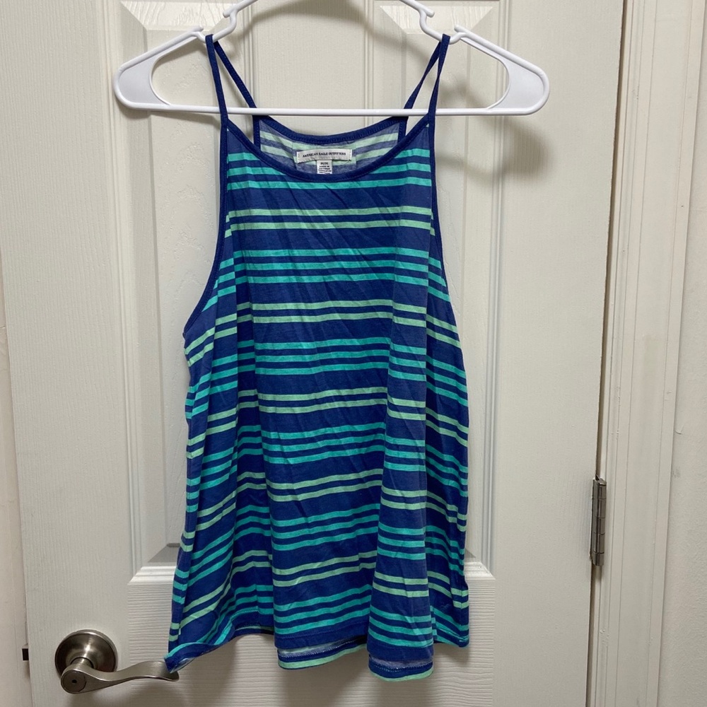 American Eagle Striped Flowy Tank